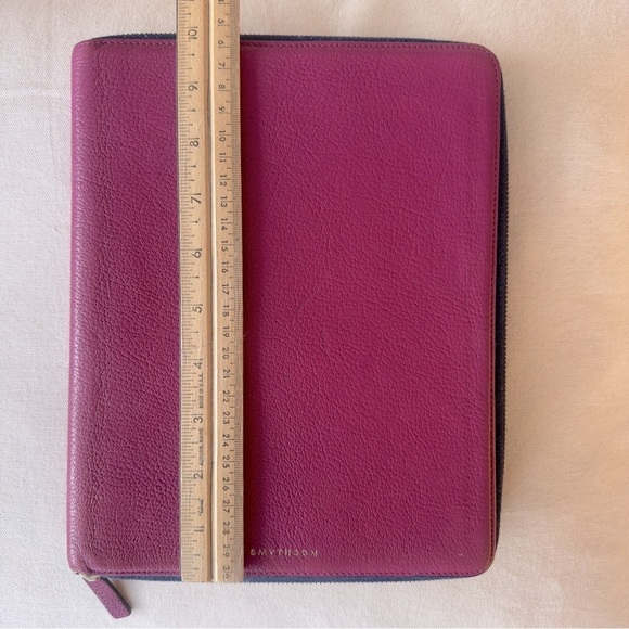 SMYTHSON Leather iPad Case 9.7” Fuschia Goatskin Zip Closure - Picture 6 of 14